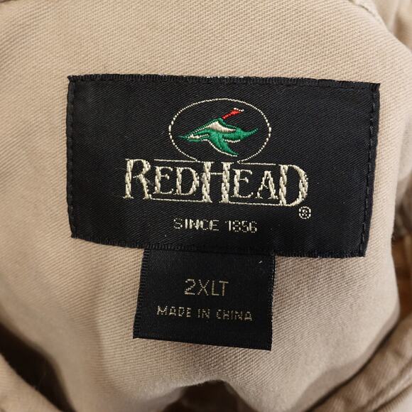REDHEAD LONG SLEEVE BEIGE KHAKI CAMO HEAVY BUTTON UP SHIRT MENS SIZE 2XLT TALL - Picture 6 of 6